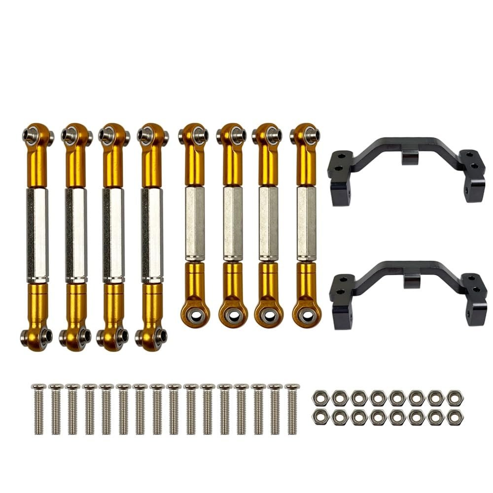 WPL B1 B-1 B14 B-14 B24 B-24 C14 C24 1/16 RC Car Spare Parts Upgrade Metal Pull Rod Steering Pull Rod Servo Rod Pull Rod Base ( Color : Golden )