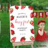 Personalized Strawberry Birthday Party Welcome Sign - Custom Made Berry Sweet Theme Party Decoration - Fruit Theme Happy Birthday Welcome Signs (Acrylic) view 3