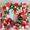 DBKL Balloons 152Pcs Garland Kit for Christmas, Red, White, Green, Gold, Candy Cane, Gift Box, Light Bulb Foil Balloons, Decorations, Party Supplies view 1