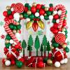 DBKL Balloons 152Pcs Garland Kit for Christmas, Red, White, Green, Gold, Candy Cane, Gift Box, Light Bulb Foil Balloons, Decorations, Party Supplies view 2