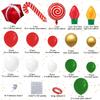 DBKL Balloons 152Pcs Garland Kit for Christmas, Red, White, Green, Gold, Candy Cane, Gift Box, Light Bulb Foil Balloons, Decorations, Party Supplies view 3