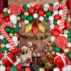 DBKL Balloons 152Pcs Garland Kit for Christmas, Red, White, Green, Gold, Candy Cane, Gift Box, Light Bulb Foil Balloons, Decorations, Party Supplies view 4