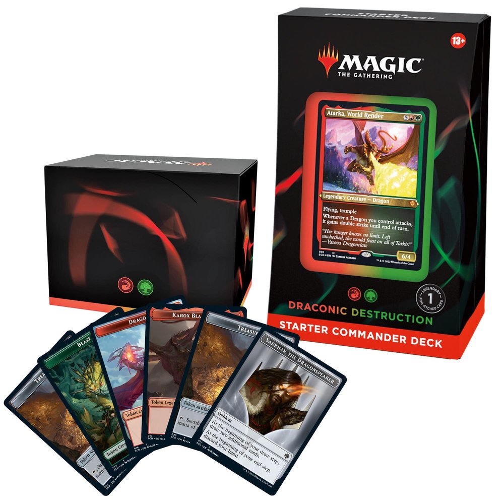 Magic: The Gathering Starter Commander Deck  Draconic Destruction (Red-Green) | Ready-to-Play Deck for Beginners and Fans | Ages 13+ | Collectible Card Games