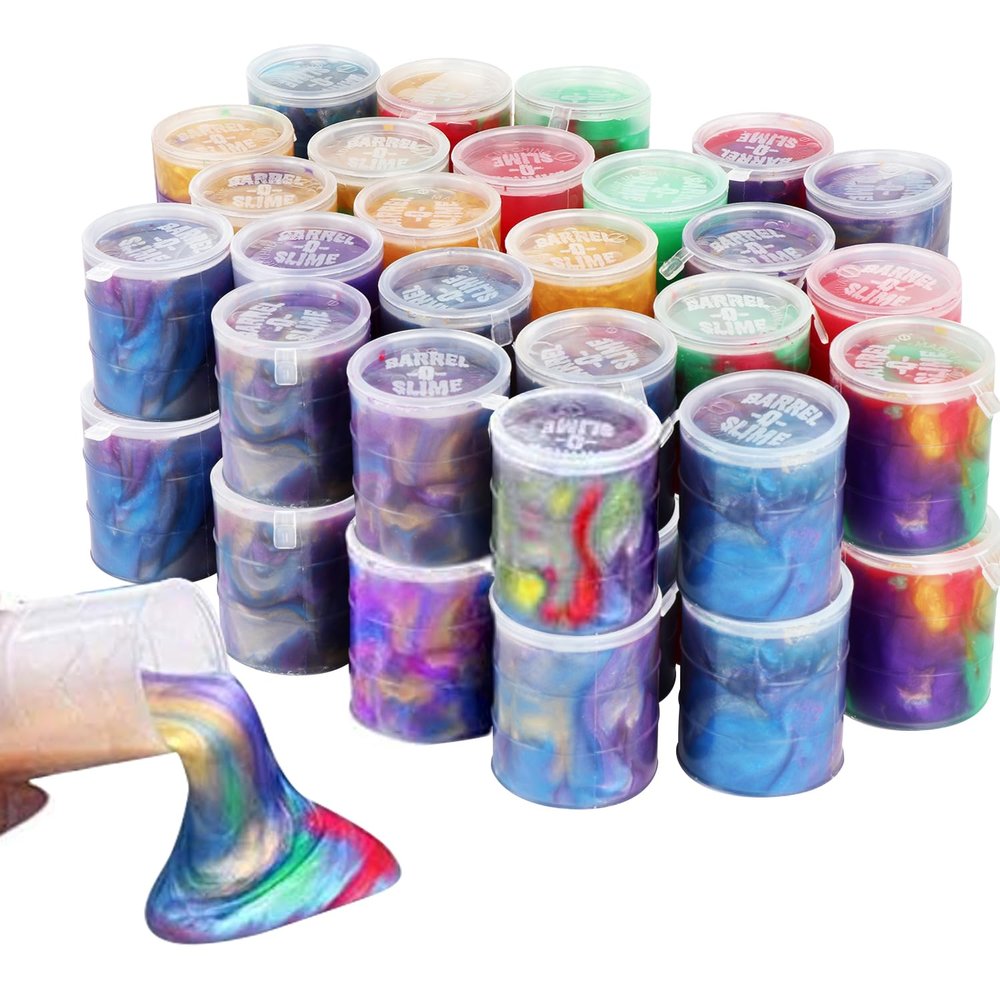 48 Pack Barrel of Slime - Galaxy Sludgy Gooey Fidget Kit for Sensory Party Favor Gifts Slime Stress Relief Toy Scented Sludge Toy for Kids