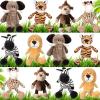 HyDren 12 Pieces Safari Stuffed Animals 11.8 Inch Jungle Animal Toys Set Boys Girls Plush Forest Animals Lion Elephant Zebra Giraffe Tiger Monkey for Zoo Animal Party Teacher Student Award view 1