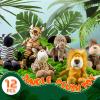 HyDren 12 Pieces Safari Stuffed Animals 11.8 Inch Jungle Animal Toys Set Boys Girls Plush Forest Animals Lion Elephant Zebra Giraffe Tiger Monkey for Zoo Animal Party Teacher Student Award view 2