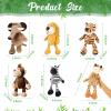 HyDren 12 Pieces Safari Stuffed Animals 11.8 Inch Jungle Animal Toys Set Boys Girls Plush Forest Animals Lion Elephant Zebra Giraffe Tiger Monkey for Zoo Animal Party Teacher Student Award view 4