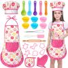GIFTINBOX Kids Cooking and Baking Chef Set, 25PCS with Kids Apron,Chef Hat & Utensils ids Cooking Set, Toddler Dress Up and Pretend Play Kitchen Toys, Birthday Toys for 3 4 5 6 7 8 Year Old Girls view 1