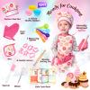GIFTINBOX Kids Cooking and Baking Chef Set, 25PCS with Kids Apron,Chef Hat & Utensils ids Cooking Set, Toddler Dress Up and Pretend Play Kitchen Toys, Birthday Toys for 3 4 5 6 7 8 Year Old Girls view 2