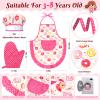 GIFTINBOX Kids Cooking and Baking Chef Set, 25PCS with Kids Apron,Chef Hat & Utensils ids Cooking Set, Toddler Dress Up and Pretend Play Kitchen Toys, Birthday Toys for 3 4 5 6 7 8 Year Old Girls view 3