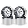 RCLIONS 4PCS 2.2inch Beadlock Wheels 35mm RC 2.2 Aluminum Rims for AXIAL Wraith RR10 90048/90018 TRX4 1/10th RC Crawler Truck Car (Silver) view 1