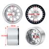 RCLIONS 4PCS 2.2inch Beadlock Wheels 35mm RC 2.2 Aluminum Rims for AXIAL Wraith RR10 90048/90018 TRX4 1/10th RC Crawler Truck Car (Silver) view 2