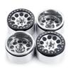 RCLIONS 4PCS 2.2inch Beadlock Wheels 35mm RC 2.2 Aluminum Rims for AXIAL Wraith RR10 90048/90018 TRX4 1/10th RC Crawler Truck Car (Silver) view 3