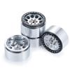 RCLIONS 4PCS 2.2inch Beadlock Wheels 35mm RC 2.2 Aluminum Rims for AXIAL Wraith RR10 90048/90018 TRX4 1/10th RC Crawler Truck Car (Silver) view 4