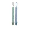 Nuby Pacifinder Baby Pacifier Clip - (2-Pack) - Pacifier Holder Clip with Convenient Hook Loop - Blue Dots and Green Dino view 1