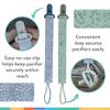 Nuby Pacifinder Baby Pacifier Clip - (2-Pack) - Pacifier Holder Clip with Convenient Hook Loop - Blue Dots and Green Dino view 4