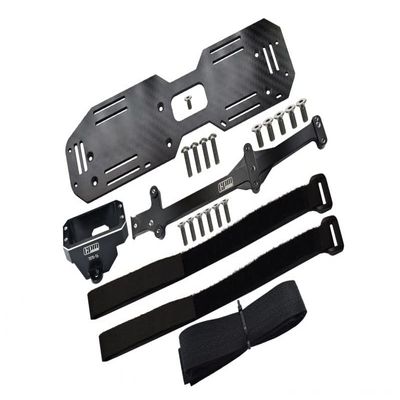 GPM Aluminium 7075-T6 Servo Mount and Carbon Fiber Battery Compartment for TRAXXAS 1/8 4Wd Sledge Monster Truck-95076-4 (Black)