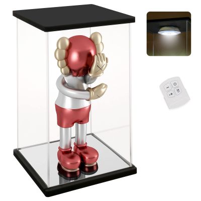 NONEMEY Clear Acrylic Display Case with Remote Control Light for 1000% Bearbrick, Dustproof Model Showcase Organizer Box, Display Case for Collectibles Bearbrick (15.71230inch,403076cm)