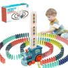 B-Qtech Domino Train Toy Set for Kids - 80pcs, Domino Blocks Set Building and Stacking Toy Creative Kids Games Gift Dominoes for Boys Girls Ages 3-8 view 1