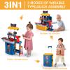 Kids Tool Bench with Kids Tool Set, Three Modes Toddler Tool Bench with Electric Drill Set, Pretend Construction Toys Kid Workbench, Toddler Workbench Tool Bench for Kid Ages 3-5 6-8 view 2