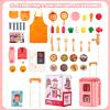 3-in-1 Kids & Toddler Play Kitchen - Interactive Kitchen Playset with Real Cooking Sounds & Lights, 50 Accessories & Flowing Water Feature, Portable Travel Suitcase Design Learning Toys for Ages 2-6 view 3