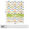 Personalized Transportation Kids Baby Throw Blanket with Name, Cars Airplane Cartoon Vehicles Baby Boy Swaddle Blanket, for Toddler Kids Bedding Nursery Blanket 50"x60" view 2