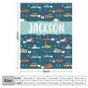 Artsadd Personalized Transportation Kids Baby Throw Blanket with Name, Cars Traffic Signs Baby Boy Swaddle Blanket, for Toddler Kids Bedding Nursery Blanket 50"x60" view 2