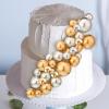108 Pcs Balls Cake Topper DIY Cupcake Insert Foam Balloons for Cake Baking Wedding Anniversary Birthday Decoration(Gold, Silver,Multi Sizes) view 2