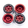 WEFEINO 4Pcs 1.0" Micro Beadlock Wheels Rim Crawler Wheels for 1/24 Axial SCX24 Bronco Deadbolt C10 RC Crawler Car (Red+Black) view 2