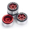 WEFEINO 4Pcs 1.0" Micro Beadlock Wheels Rim Crawler Wheels for 1/24 Axial SCX24 Bronco Deadbolt C10 RC Crawler Car (Red+Black) view 3