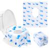 20 Pack Toilet Seat Covers Disposable, Extra Large Disposable Toilet Seat Covers for Adults, Individually Wrapped Potty Training Liners with Non-Slip Adhesives for Kids in Home, Restrooms&Travel -Blue view 1