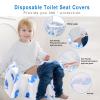 20 Pack Toilet Seat Covers Disposable, Extra Large Disposable Toilet Seat Covers for Adults, Individually Wrapped Potty Training Liners with Non-Slip Adhesives for Kids in Home, Restrooms&Travel -Blue view 2
