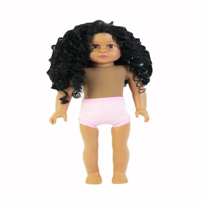 American Fashion World 18-Inch 'Virginia' African American Vinyl Posable Girl Doll with 3B Hair Type | Undressed Doll | Premium Quality & Design