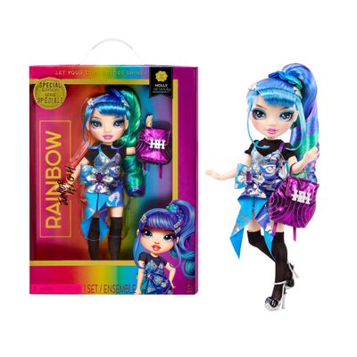 Rainbow High Junior High Special Edition Holly DeVious - 9" Blue and Green Posable Fashion Doll with Accessories and Open/Close Soft Backpack. Great Toy Gift for Kids Ages 4-12