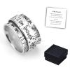KUYN for Daughter - Drive Away Your Anxiety You are Enough Fidget Ring, S925 Sterling Silver Spinner Fidget Rings, Dandelion Meditation Inspirational Rings, Flower Anti Anxiety Ring for Women (5) view 1