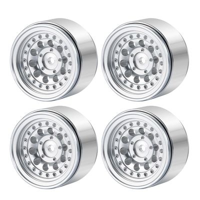 Greendhat 4Pcs 1.0inch Micro Beadlock Wheel Rims Hubs for Axial SCX24 90081 1/24 RC Crawler Car Truck Upgrade Parts Accessories ( Color : Type4 Silver )
