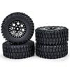 Greendhat 4Pcs 1.0" Beadlock 50*20mm/54*23mm Wheel Rims Tires Set for 1/24 RC Crawler Car Axial SCX24 90081 AXI00001 AXI00002 Part ( Color : 4Pcs 50mm Tires ) view 4