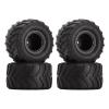 INJORA Monster Truck Wheel Rim Tires Set for Axial SCX24 FMS FCX24 and TRX4MT, 70 * 38mm, MT1012(Black) view 1