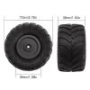 INJORA Monster Truck Wheel Rim Tires Set for Axial SCX24 FMS FCX24 and TRX4MT, 70 * 38mm, MT1012(Black) view 3