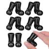 Miniature Christmas Boots Model - 12 Pcs Black Tiny Santa Claus Boots for Dollhouse Decor Plastic Santa Shoes Ornament Festival Desktop Decoration 1.18X1.06X0.51 Inch view 1