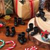 Miniature Christmas Boots Model - 12 Pcs Black Tiny Santa Claus Boots for Dollhouse Decor Plastic Santa Shoes Ornament Festival Desktop Decoration 1.18X1.06X0.51 Inch view 2