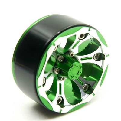 1/4Pcs 1.9 inch Aluminum Beadlock Wheel Rims Hubs for Axial SCX10 D90 1/10 RC Crawler Car Upgrade Parts Accessories ( Color : Green 1pcs )