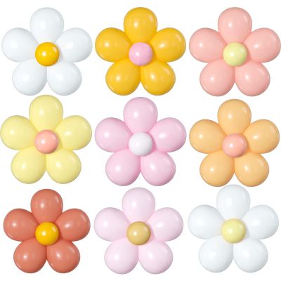 16 Set Daisy Flower Balloons DIY Kit,Boho Daisy Balloons Party Decorations for Birthday Baby Shower Wedding Anniversary Groovy Fairy Retro Hippie Theme Decor