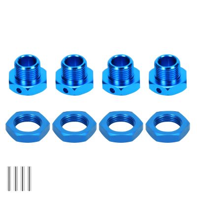 RCAWD 17mm Wheel Hex & Wheel Nut for 1/7 ARRMA Infraction Mojave Limitless 6S & 1/8 Typhon 6S Upgrades, Hex Wheels Hubs Adapter Parts for #AR310447#ARAC9413, #AR310449#ARAC9763 Blue