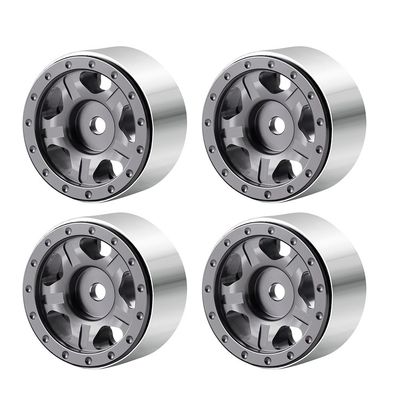 Greendhat 4Pcs 1.0inch Micro Beadlock Wheel Rims Hubs for Axial SCX24 90081 1/24 RC Crawler Car Truck Upgrade Parts Accessories ( Color : Type5 Titanium )