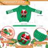 12 Pcs Christmas Doll Clothes Accessories Set, Sweater Christmas Doll Scarf Elk Snowflake Xmas Tree Print Small Sweater Knitted Clothing Outfit(Santa) view 2