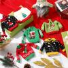 12 Pcs Christmas Doll Clothes Accessories Set, Sweater Christmas Doll Scarf Elk Snowflake Xmas Tree Print Small Sweater Knitted Clothing Outfit(Santa) view 3