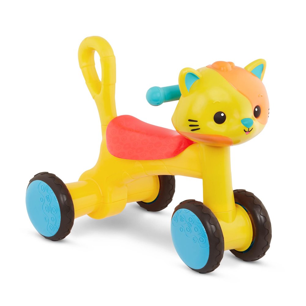 B. toys  Riding Buddy  Cat  Ride  On Toy  Cat Ride  On with Wheels  Balance Bike for Toddlers  Indoor & Outdoor Riding Toys  1 Year +