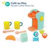 B. toys  Caf au Play  Pretend Play Wooden Coffee Maker for Kids  Wooden Coffee Machine Set  10 Pretend Play Accessories  Kitchen Play Set  2+ Years view 3