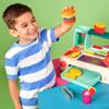 B. toys  Mini Chef  Build  a  Burger Playset  Pretend Play Wooden Burger Play Set  Play Food & Role  Play Accessories  Cooking Toys for Kids  3+ Years view 2